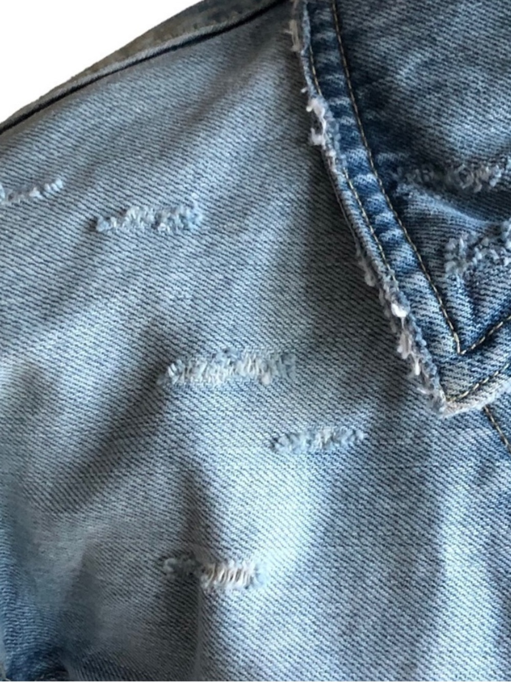 Jonathan Simkhai NWT Distressed Denim Jacket Button Sleeve XS - Picture 4 of 9